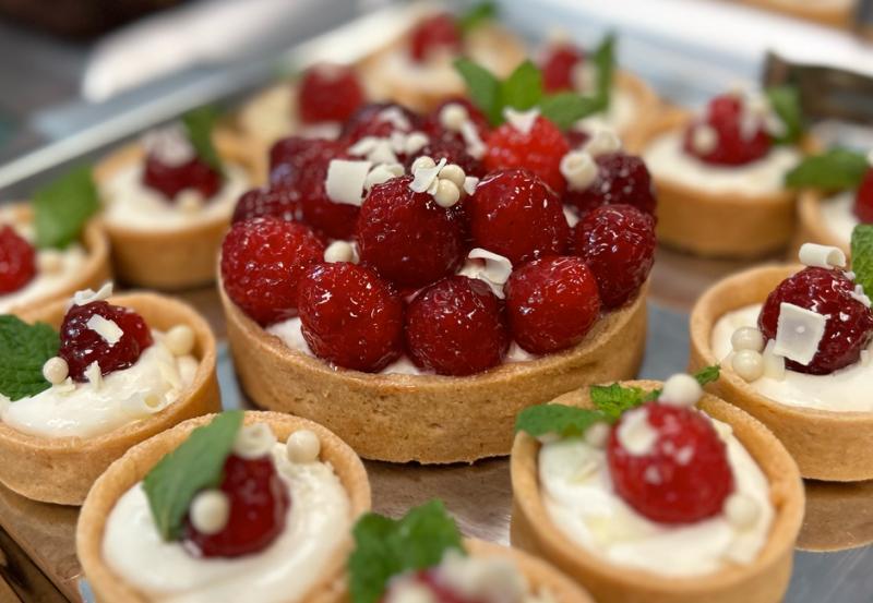 Photo of raspberry tarts.